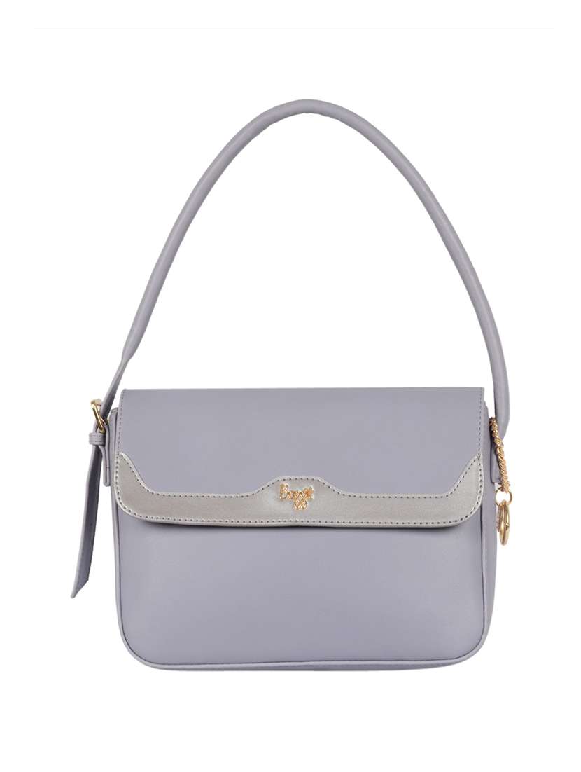 lavender solid regular handbag