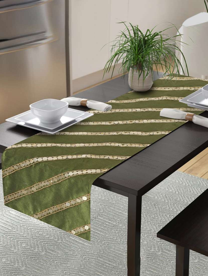 alina decor embllished table runner for center and dining tabale - 13x60 inch