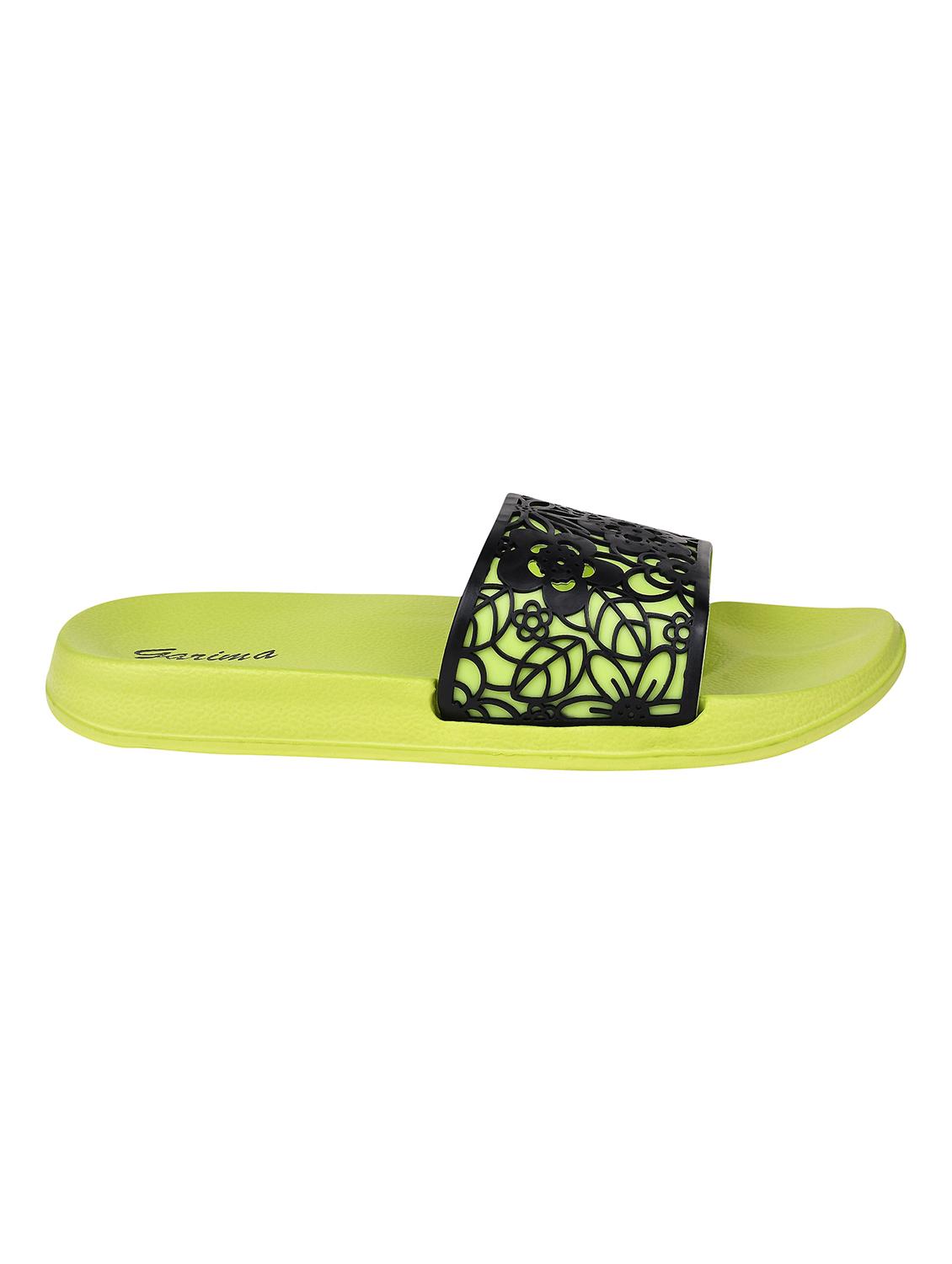 green mesh slides flip flops - 18460318 -  Standard Image - 1