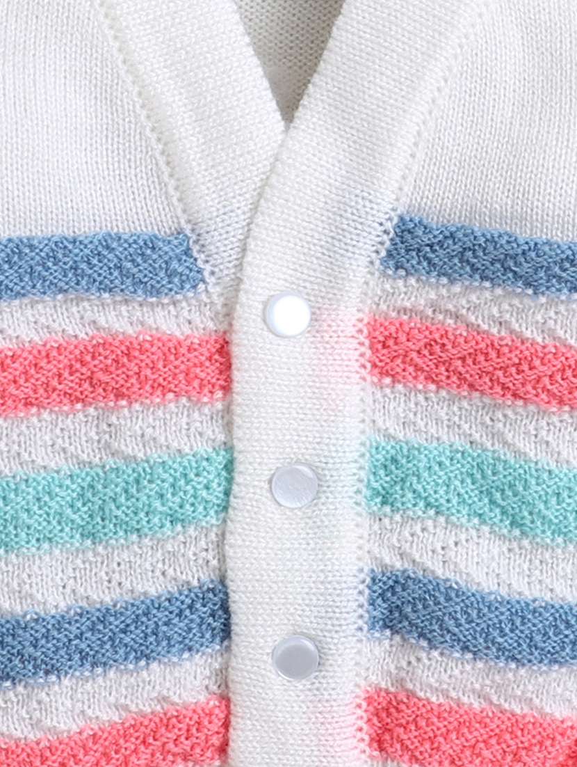 boys white striped sweater with cap & socks - 18460383 -  Standard Image - 4