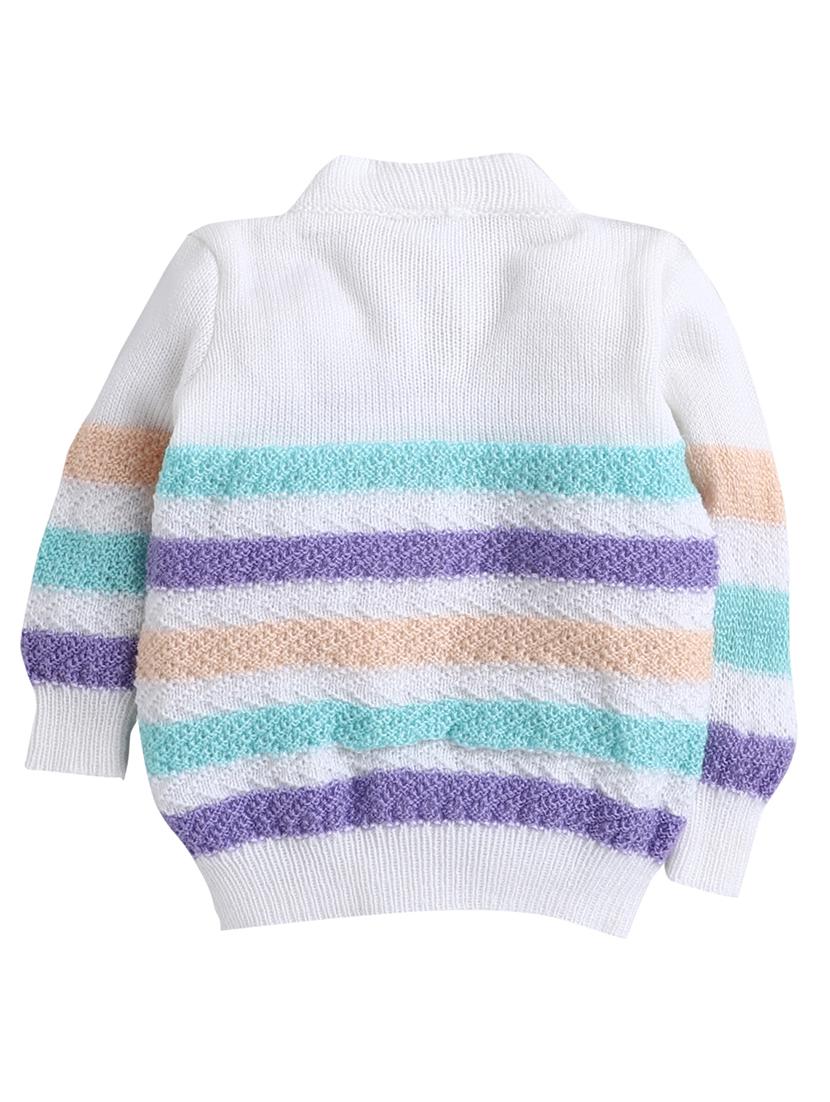 boys white striped sweater with cap & socks - 18460384 - Standard Image - 1