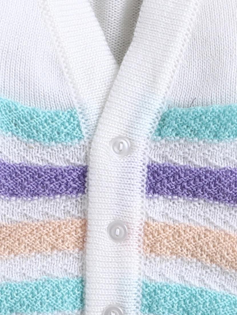 boys white striped sweater with cap & socks - 18460384 - Standard Image - 4