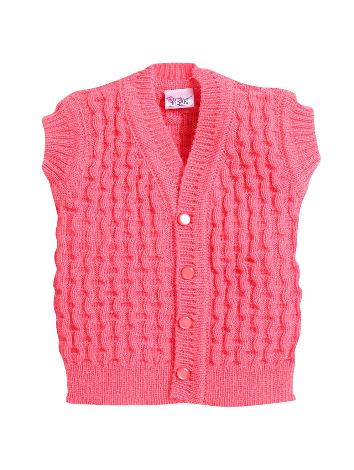 girls pink woven cardigan - 18460399 - Standard Image - 1