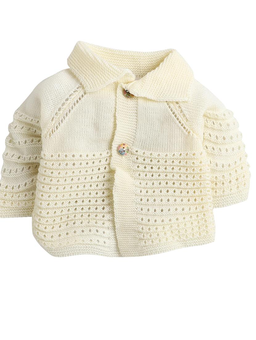 girls cream solid cardigan  - 18460402 -  Standard Image - 1