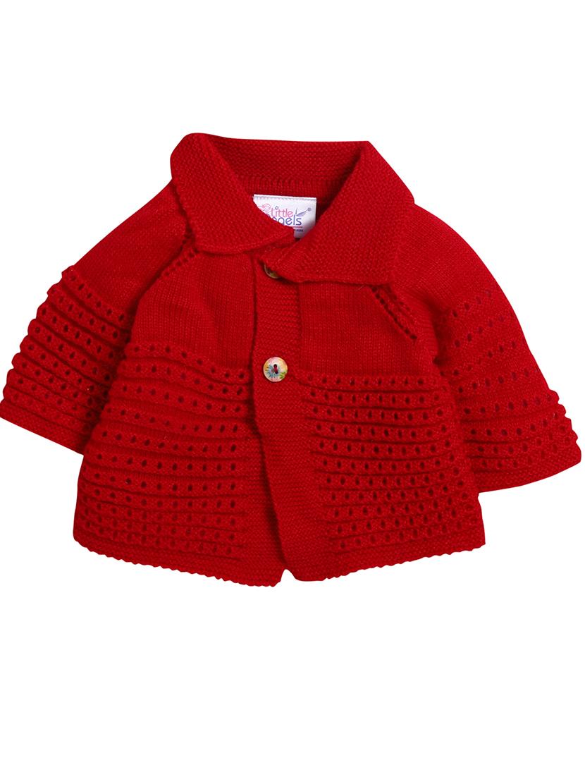 girls pink solid cardigan - 18460406 - Standard Image - 1