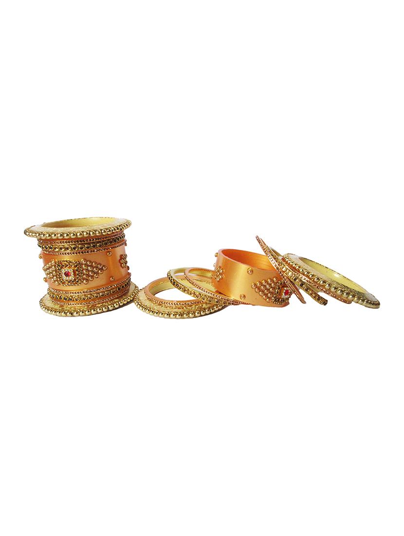 gold designer chuda set for women - 18460526 - Standard Image - 4