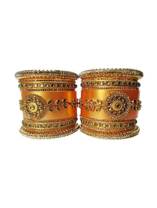 gold designer chuda set for women - 18460528 - Standard Image - 0