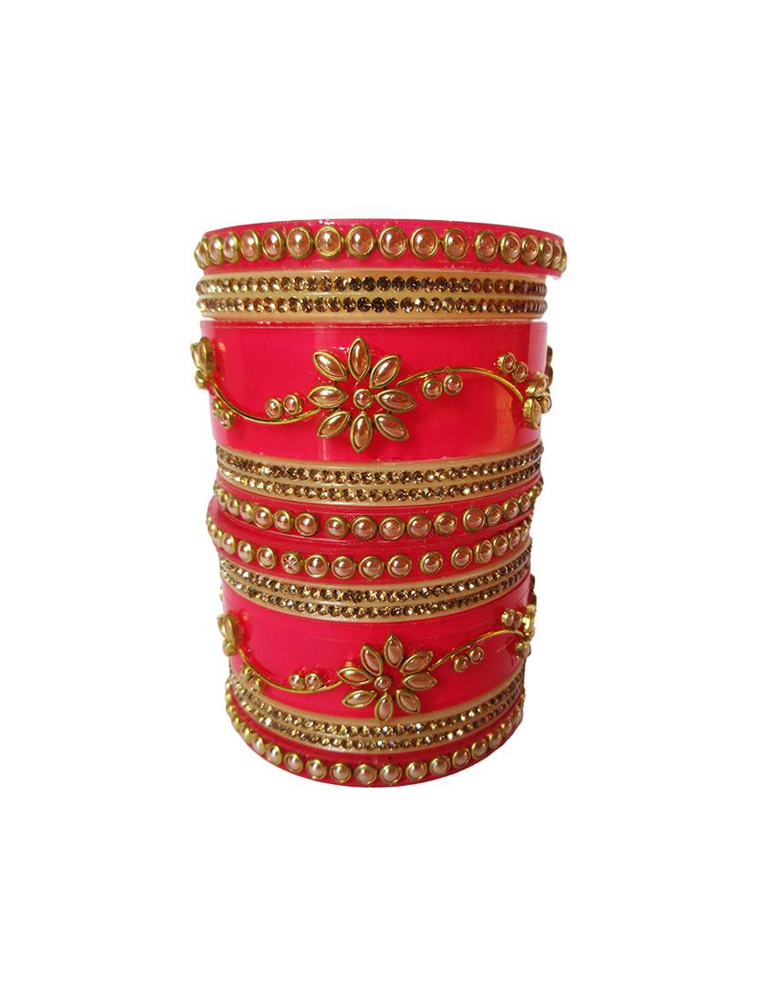 pink designer chuda set - 18460535 - Standard Image - 1