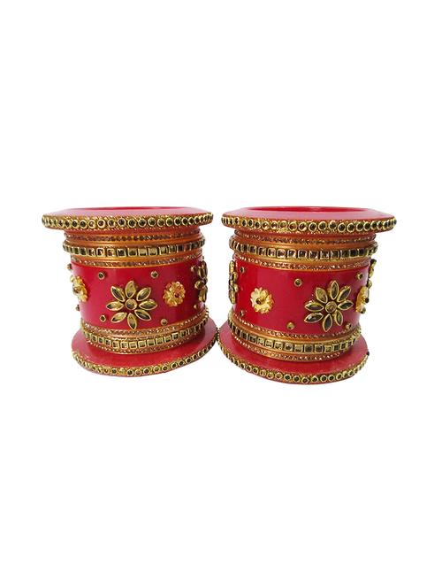 red designer chuda set for women/girls - 18460538 -  Standard Image - 0