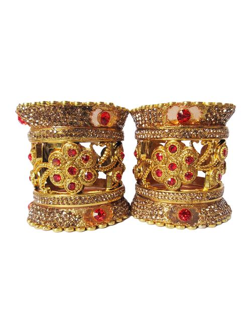 gold designer chuda set for women/girls - 18460540 - Standard Image - 0
