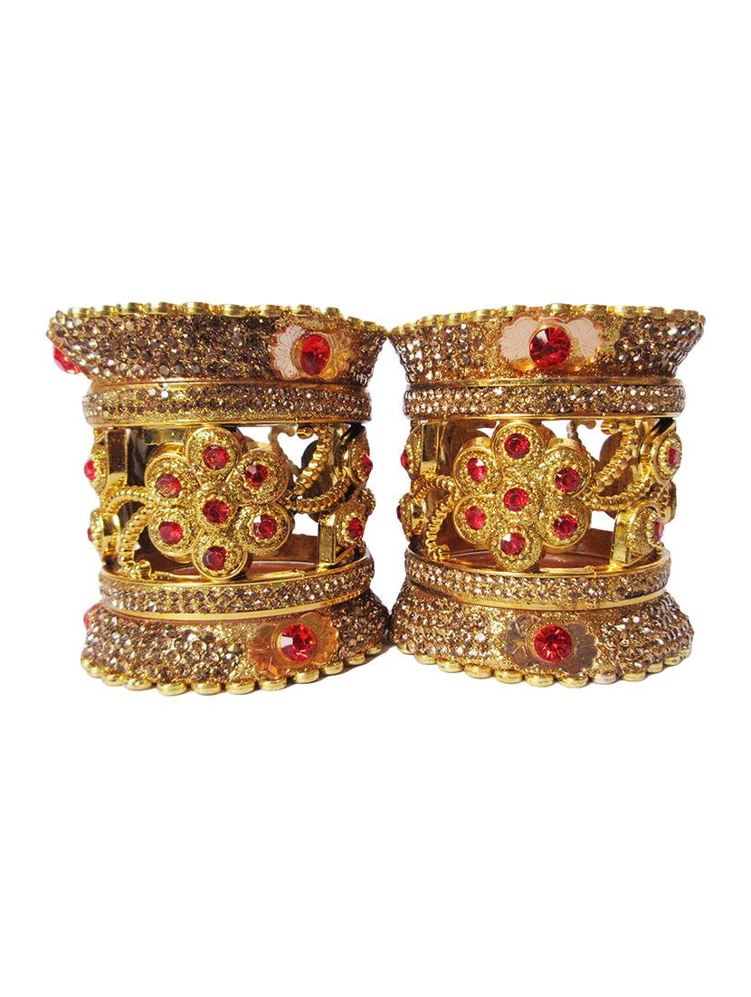 gold designer chuda set for women/girls - 18460540 - Zoom Image - 0