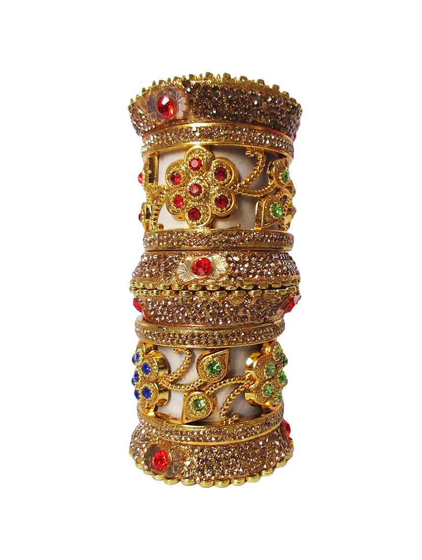 gold designer chuda set for women/girls - 18460541 - Standard Image - 1
