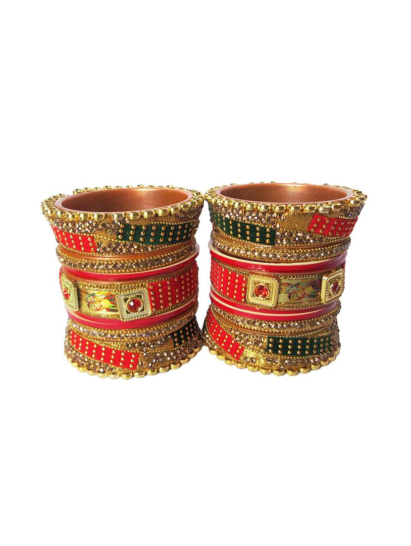 multi colored designer chuda set for women