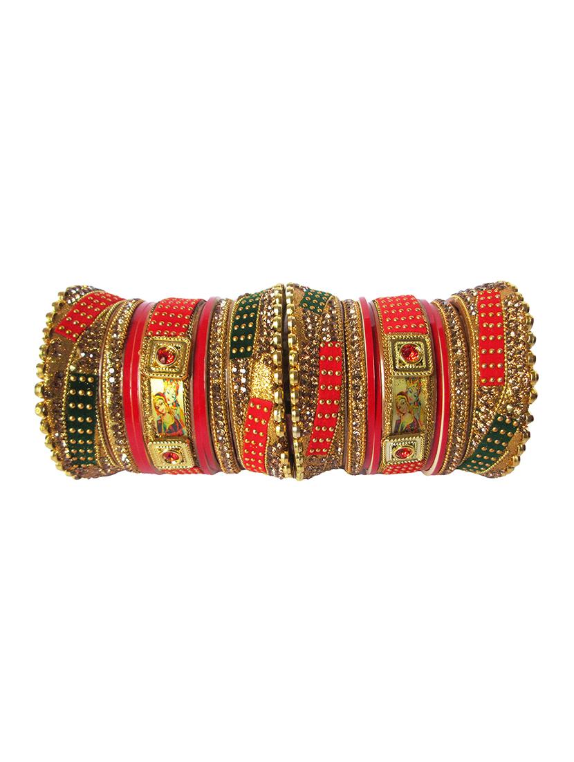 multi colored designer chuda set for women - 18460543 -  Standard Image - 1