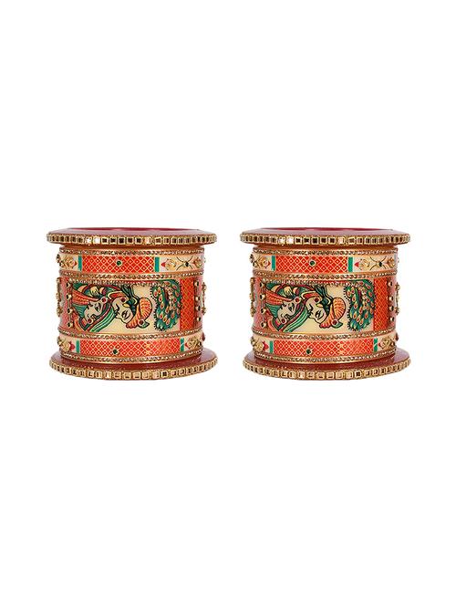 multi colored designer chuda set for women - 18460548 -  Standard Image - 0