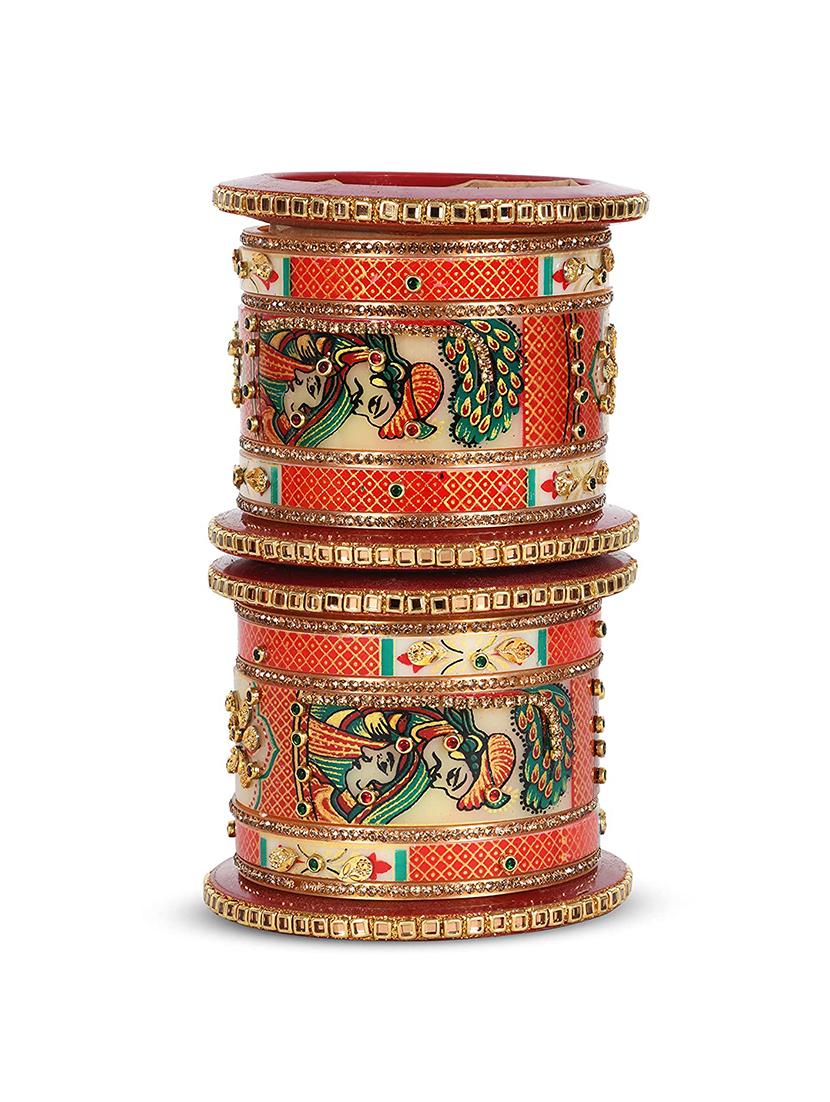 multi colored designer chuda set for women - 18460548 -  Standard Image - 1