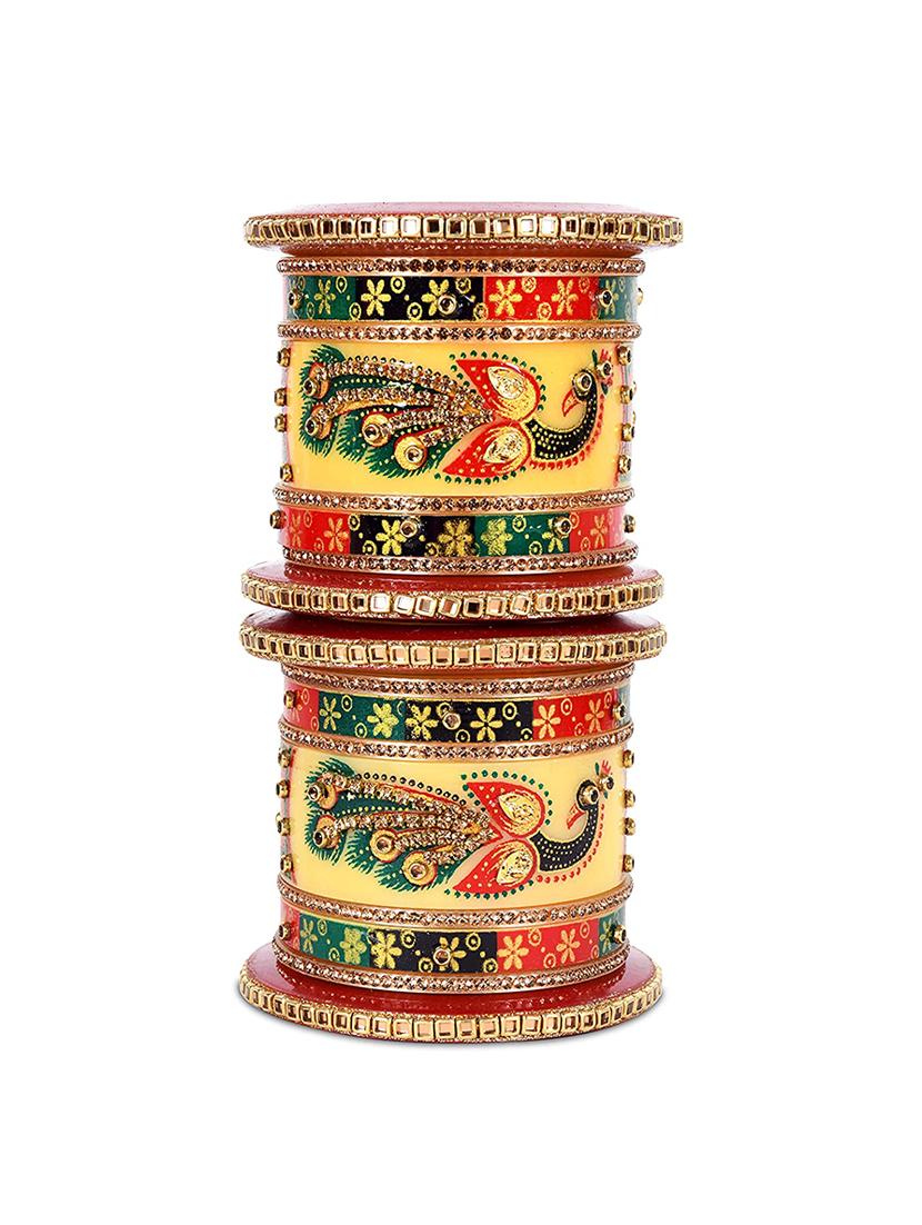 multi colored designer chuda set for women - 18460549 -  Standard Image - 1
