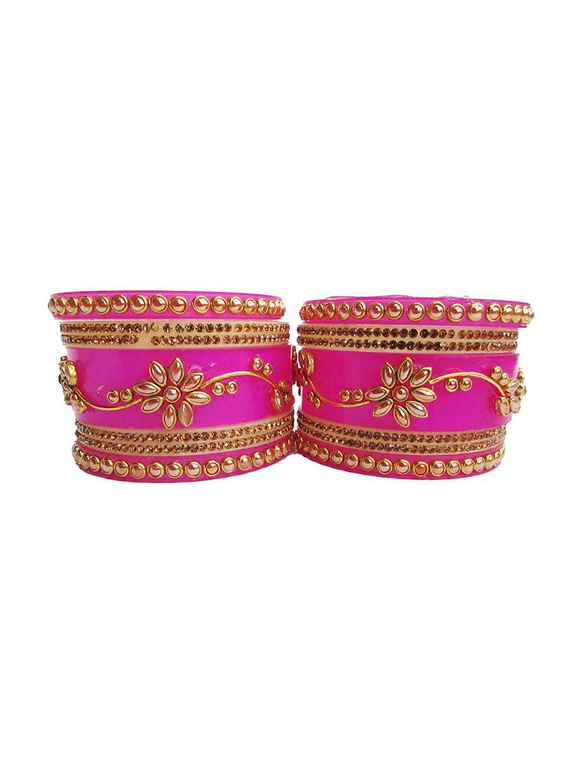 pink designer chuda set for women/girls - 18460566 - Zoom Image - 0