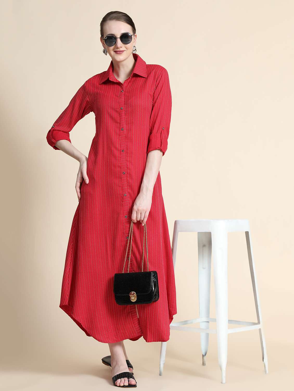 women's shirt striped dress
