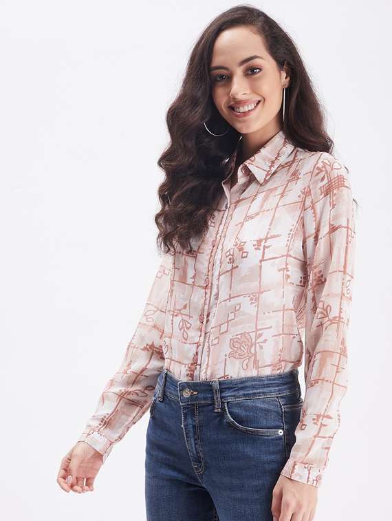 long sleeved printed shirt - 18461200 - Standard Image - 1