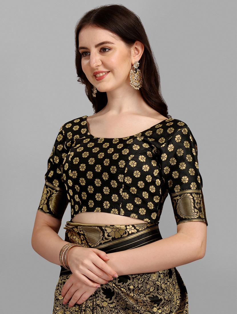 jacquard work woven saree with blouse - 18461267 - Standard Image - 4