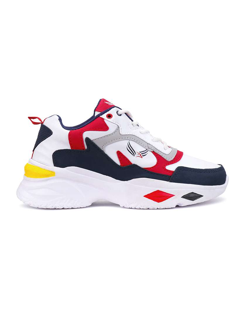 men red color block sport shoe