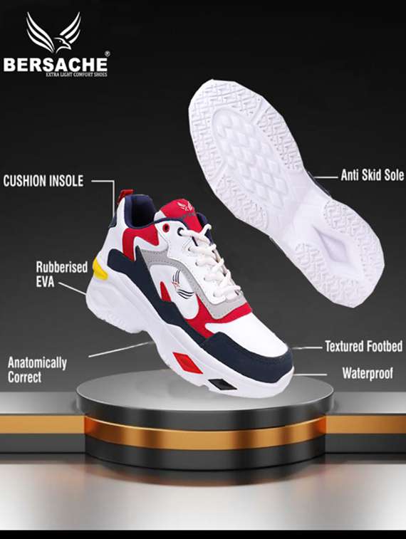 red color block sport shoe - 18461663 - Standard Image - 6