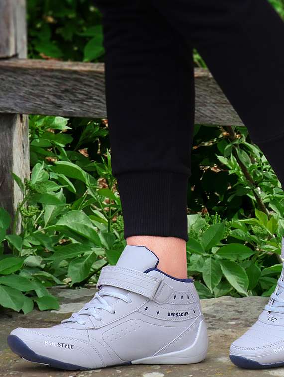 men grey lace up sneakers - 18461671 - Standard Image - 4