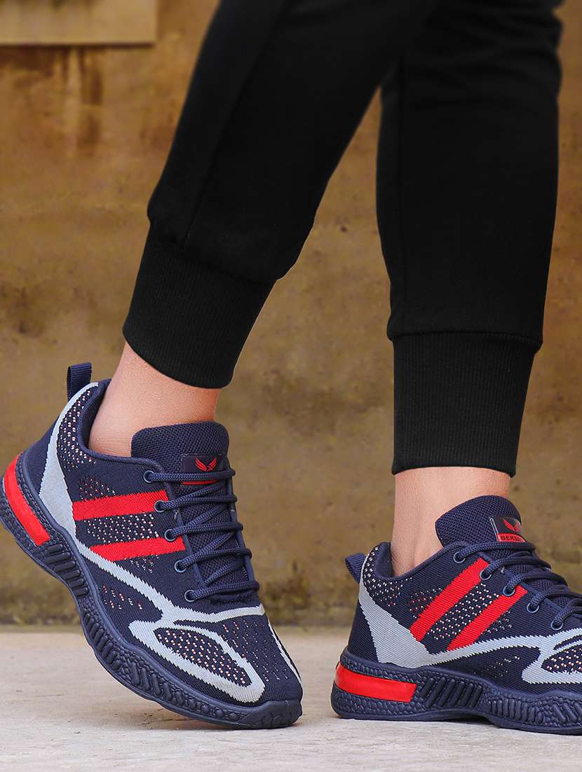 men navy blue lace up sport shoe - 18461677 -  Standard Image - 1