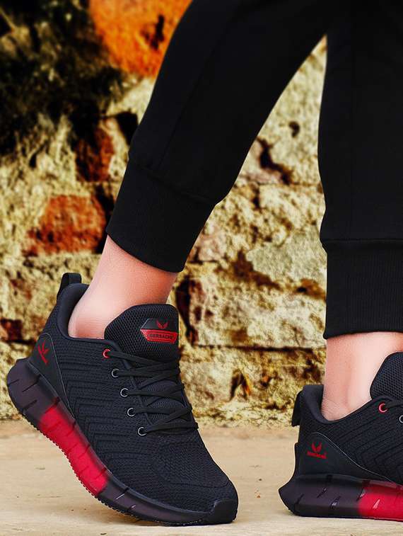 men black lace up sport shoes - 18461684 - Standard Image - 4