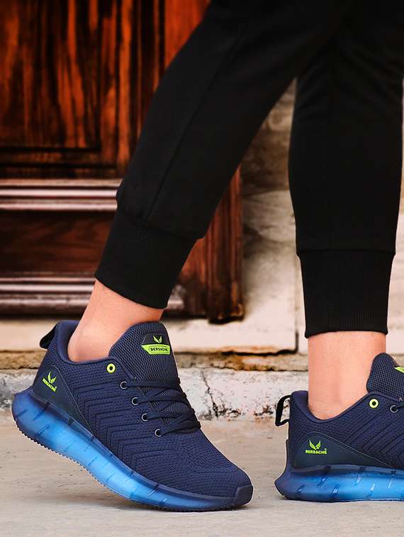 men navy blue lace up sport shoe - 18461685 -  Standard Image - 4