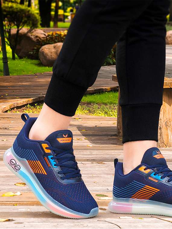 men blue lace up sport shoe - 18461689 - Standard Image - 4