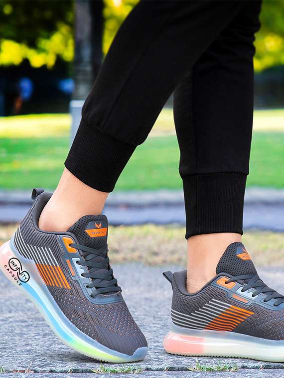 men grey lace up sport shoe - 18461690 - Standard Image - 4