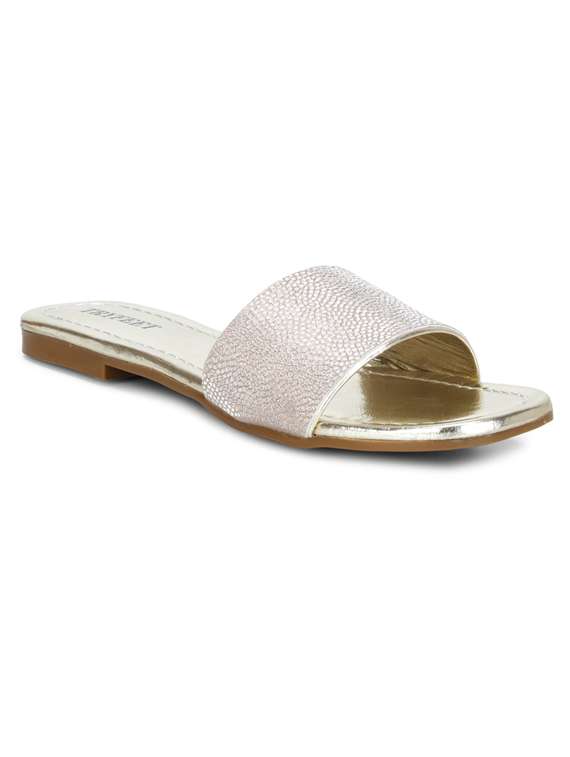 gold slip on  flat