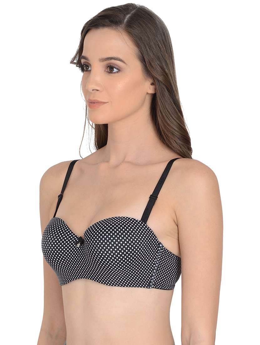 black lightly padded balconette bra - 18462623 -  Standard Image - 1