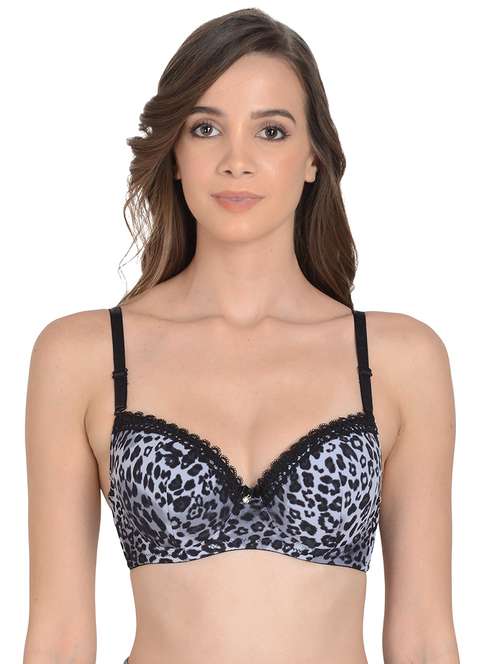 grey lightly padded balconette bra - 18462625 - Standard Image - 0