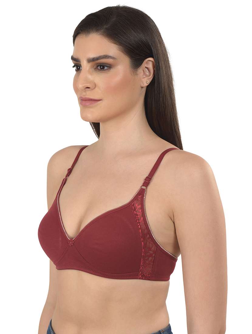 maroon non padded t-shirt bra - 18462632 - Standard Image - 1