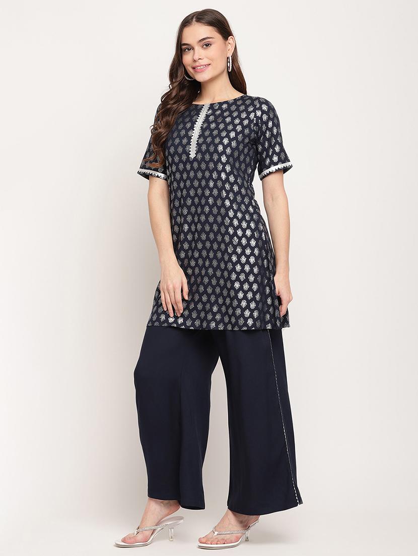 floral printed kurta palazzo set - 18462931 -  Standard Image - 1
