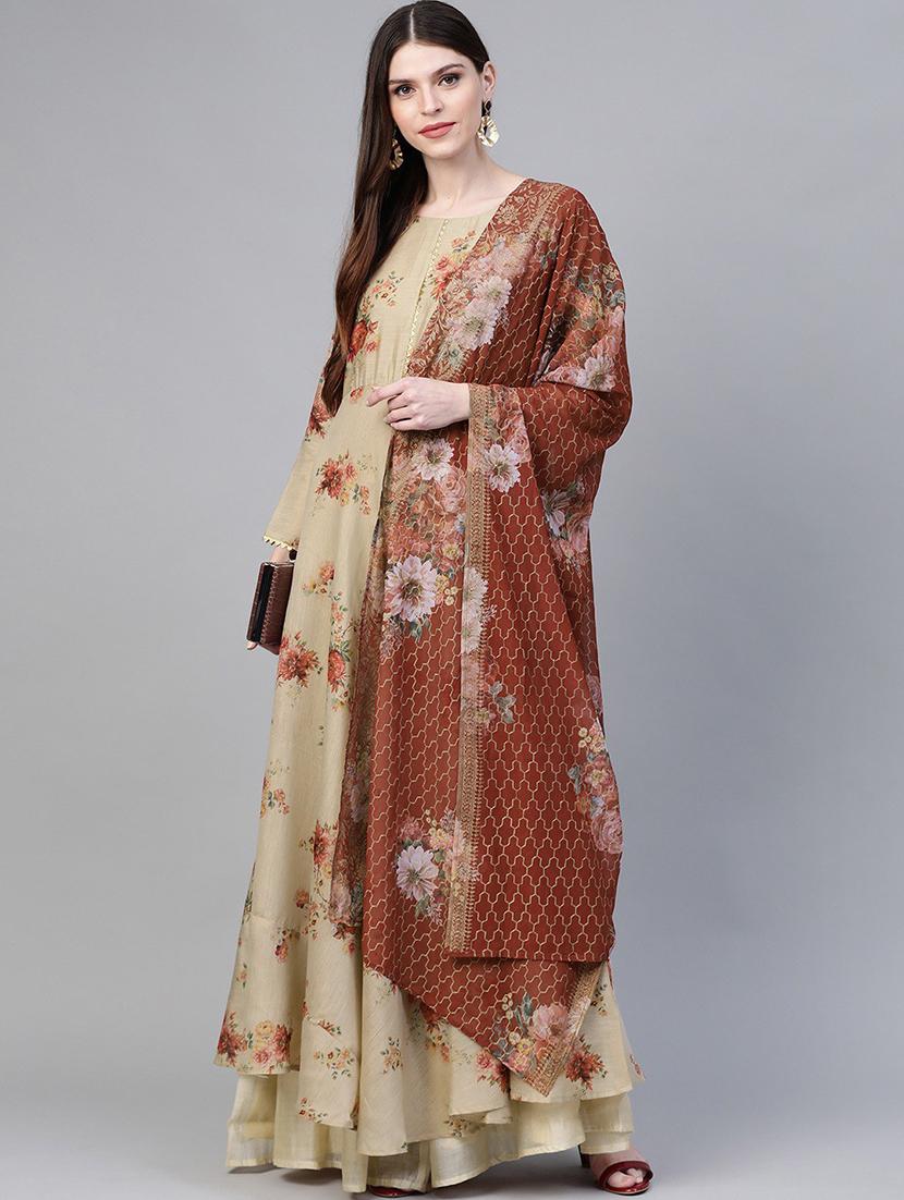 floral kurta dupatta set - 18463038 - Standard Image - 1