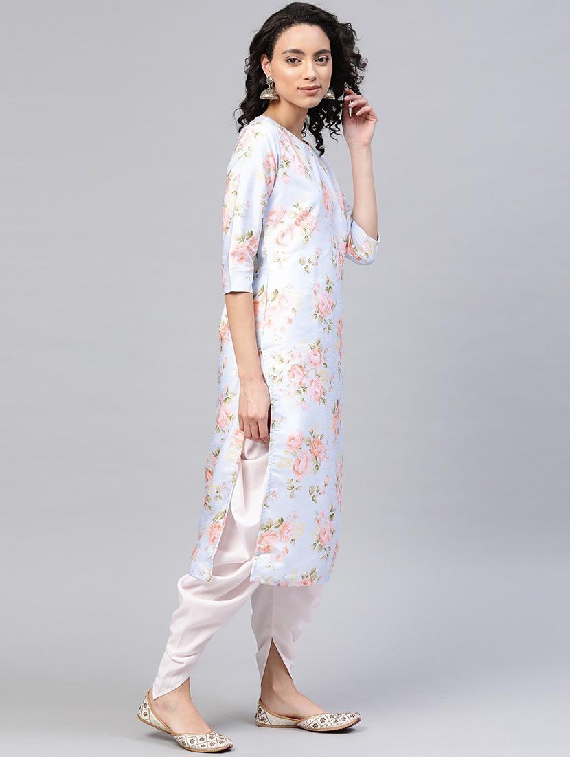 floral kurta dhoti set - 18463051 -  Standard Image - 1