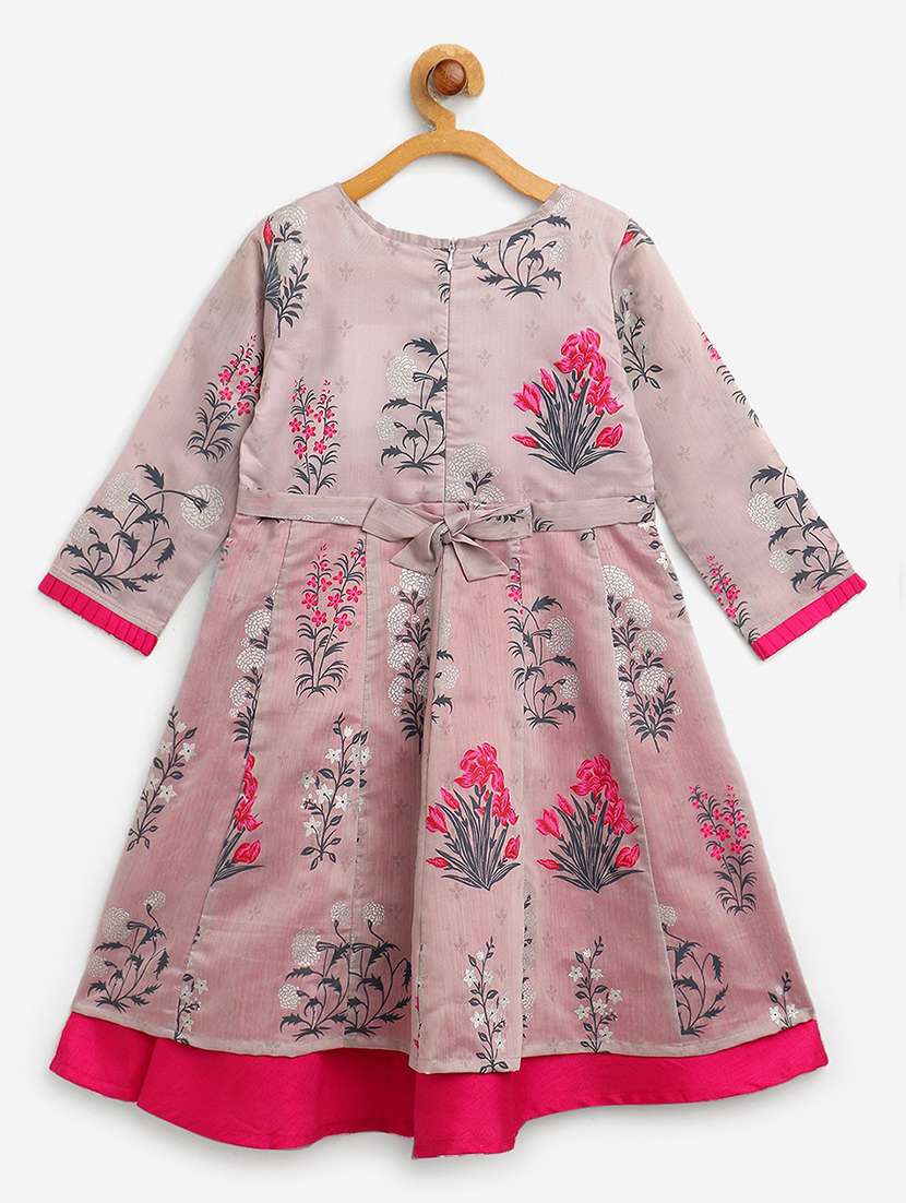 girl round neck floral printed ethnic gown  - 18463128 -  Standard Image - 1