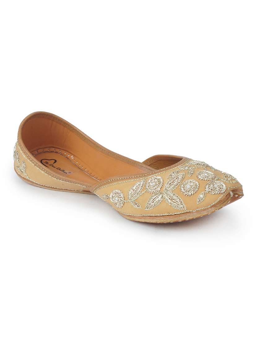 women gold slip on mojari - 18463188 -  Standard Image - 1