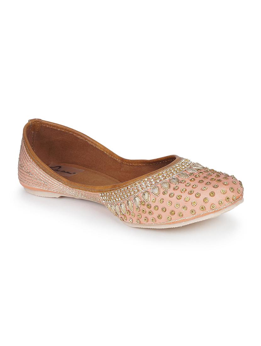 women orange slip on mojari - 18463200 -  Standard Image - 1