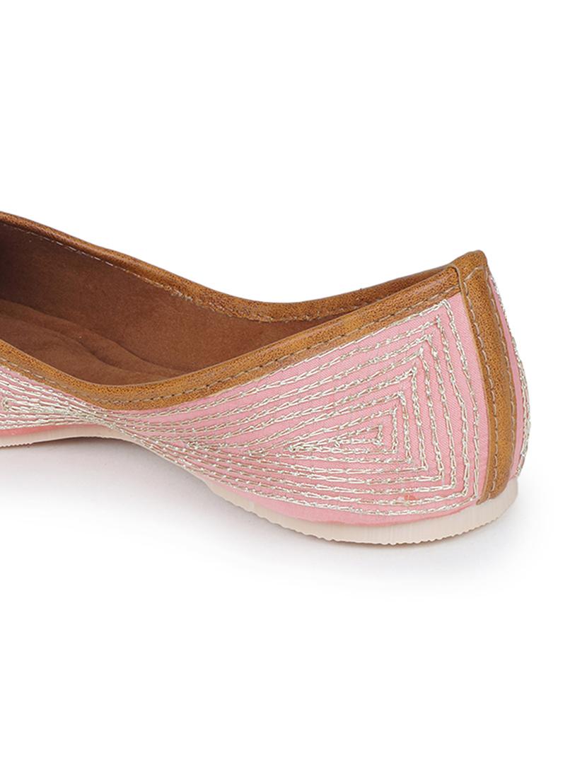 women pink slip on mojari - 18463201 - Standard Image - 4