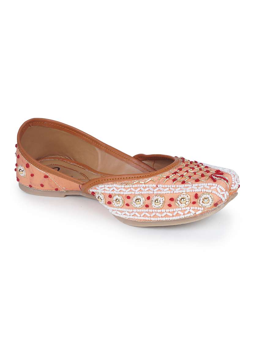 women orange slip on mojari - 18463207 -  Standard Image - 1