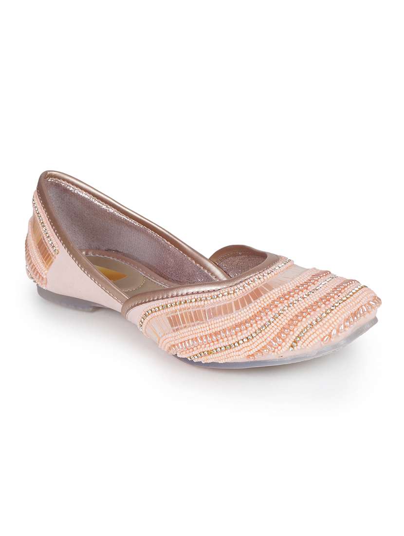 women pink slip on mojari - 18463220 -  Standard Image - 1