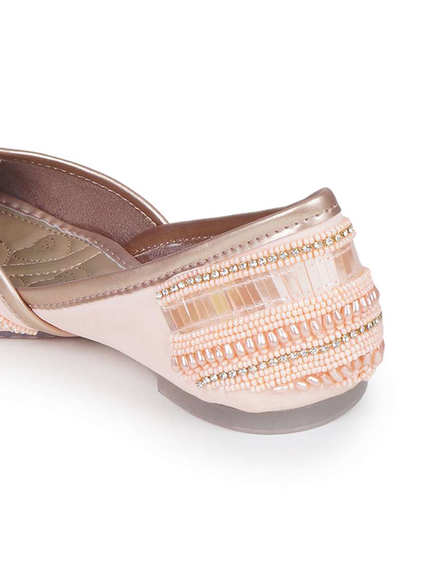 women pink slip on mojari - 18463220 -  Standard Image - 4