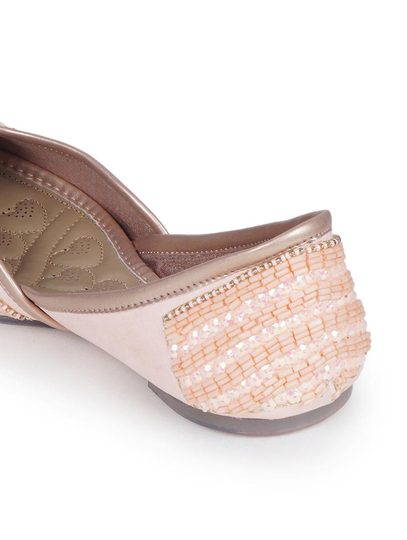 women pink slip on mojari - 18463232 - Standard Image - 4