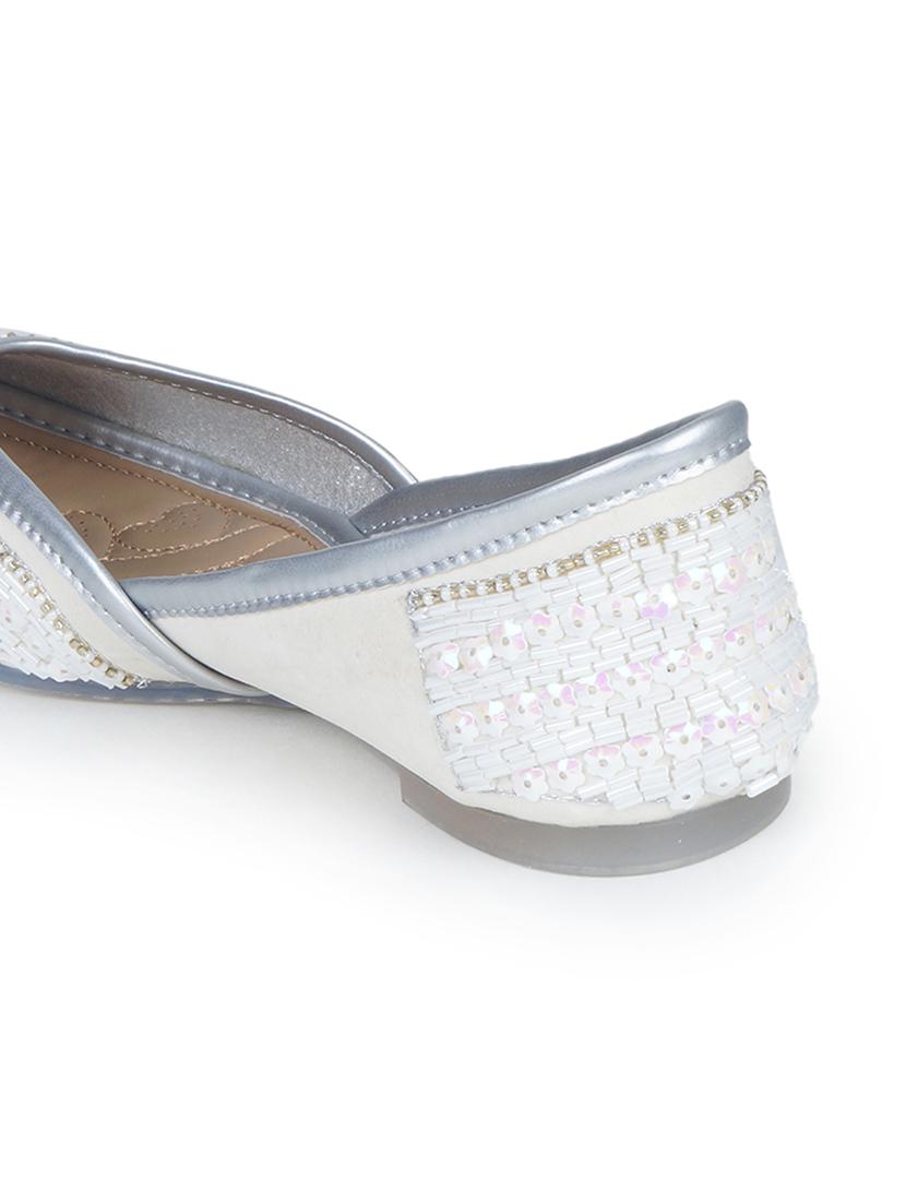 women white slip on mojari - 18463233 - Standard Image - 4