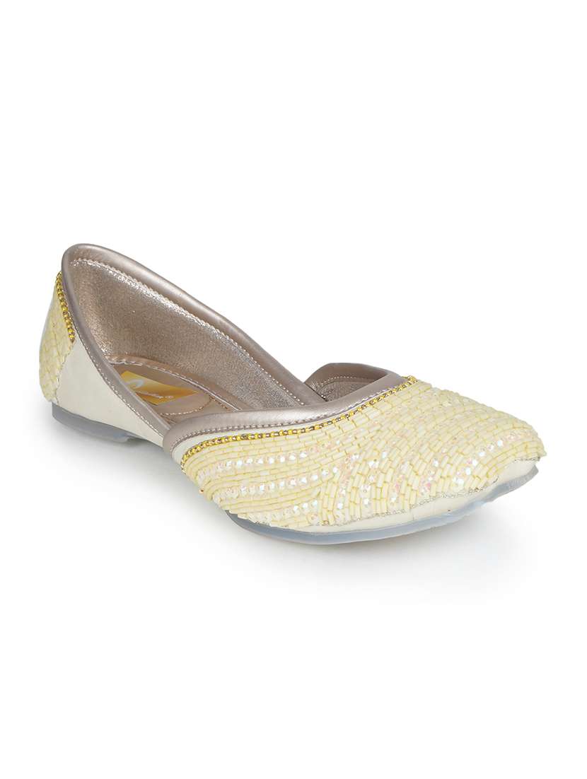 women yellow slip on mojari - 18463234 -  Standard Image - 1